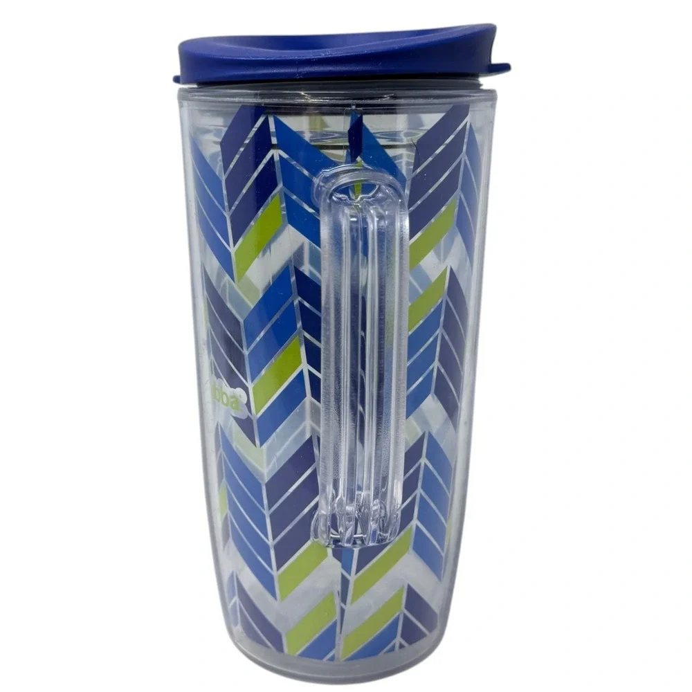 Bubba 48 oz Insulated Travel Mug Chevron Blue Green Double Wall Handle Lid